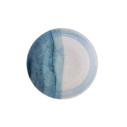 24 dalių stalo indų rinkinys, mėlynos/kreminės spalvos, porcelianinis