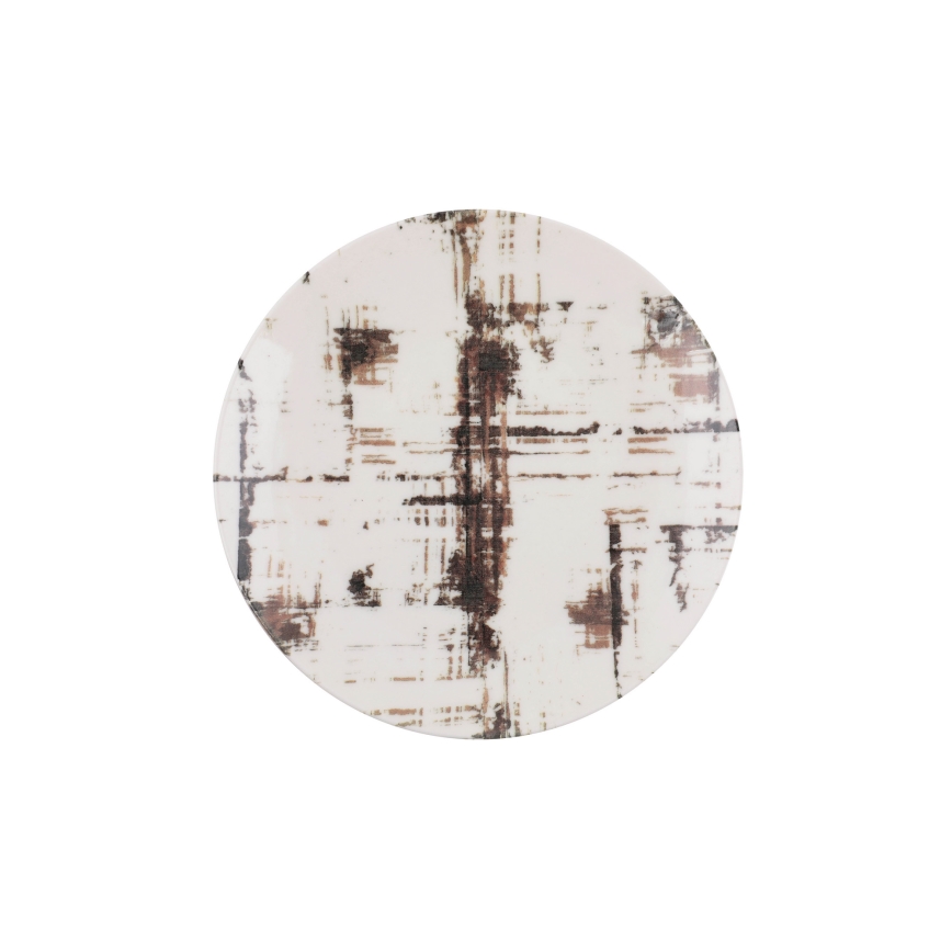 24 dalių stalo indų rinkinys – ruda/balta, porcelianinis