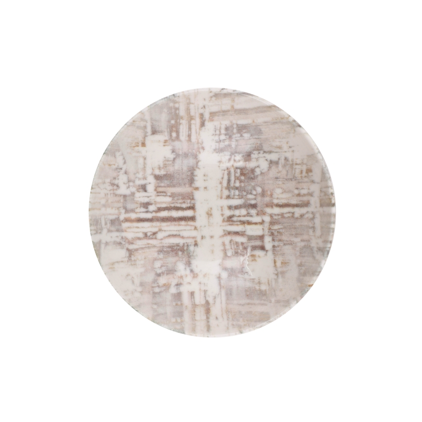 24 dalių stalo indų rinkinys – ruda/balta, porcelianinis