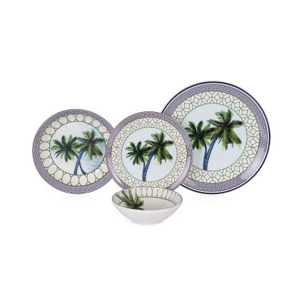 24 dalių stalo indų rinkinys, ryškiaspalvis/keramika