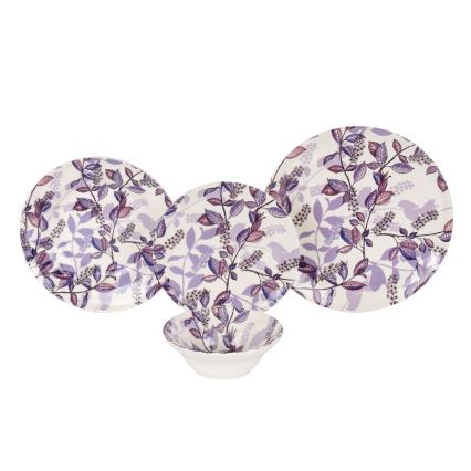 24 dalių stalo indų rinkinys violetinis/keramika