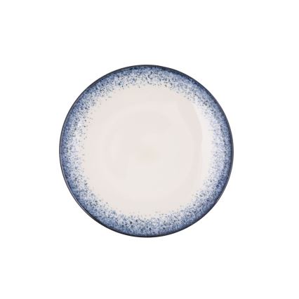 24 dalių valgomojo indų rinkinys – baltas/mėlynas, porcelianas