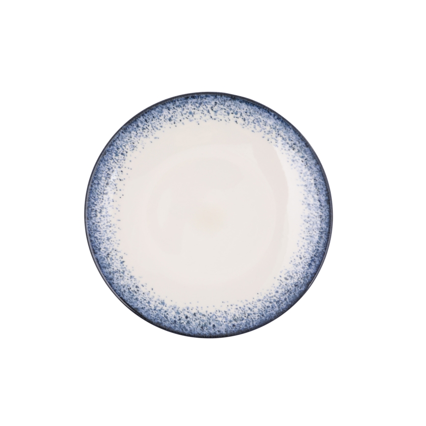 24 dalių valgomojo indų rinkinys – baltas/mėlynas, porcelianas