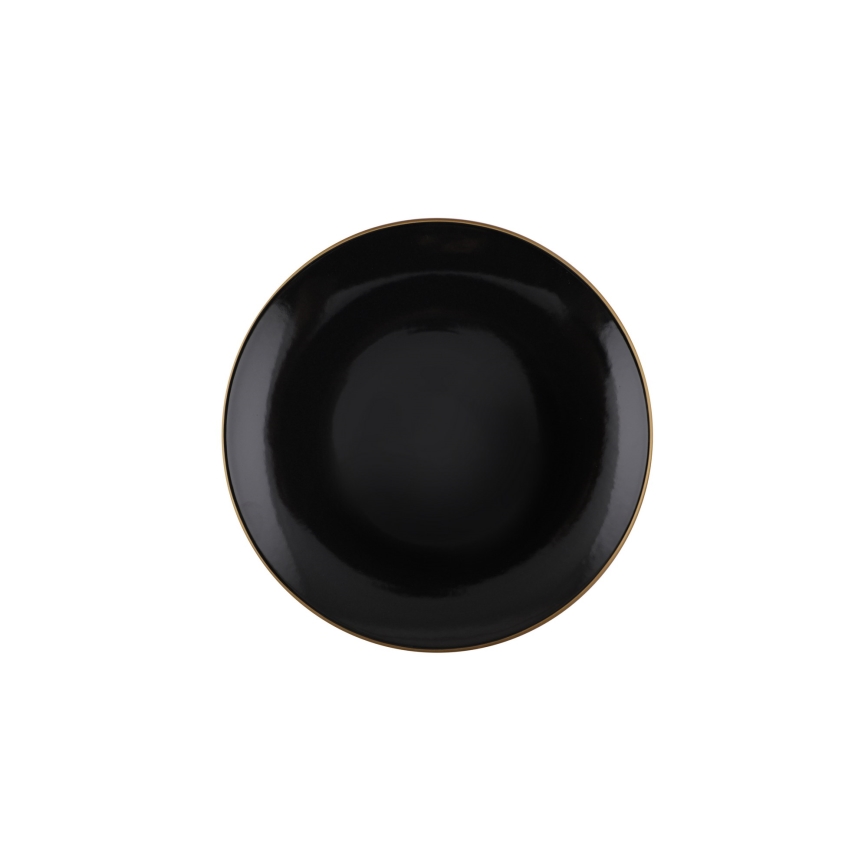 24 dalių valgomojo indų rinkinys juodas/auksinis/keraminis