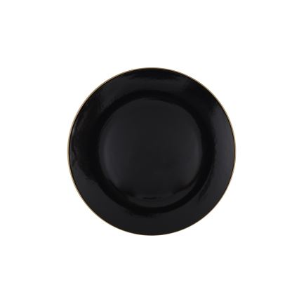 24 dalių valgomojo indų rinkinys juodas/auksinis/keraminis