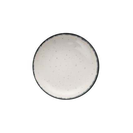 24 dalių valgomojo indų rinkinys — baltas/juodas, iš porceliano