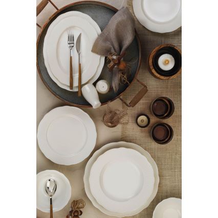 26 dalių valgomojo indų rinkinys, baltas/porcelianas