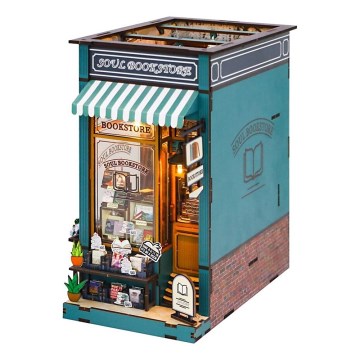 2Kids Toys - 3D dėlionė LED knygų laikiklis Knygų parduotuvė Siela 2xAAA