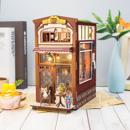 2Kids Toys - 3D dėlionė LED knygų laikiklis Kavinė 2xAAA
