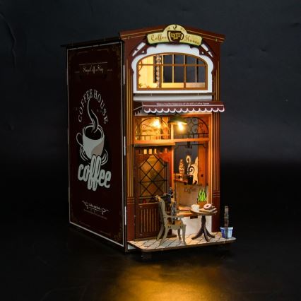 2Kids Toys - 3D dėlionė LED knygų laikiklis Kavinė 2xAAA