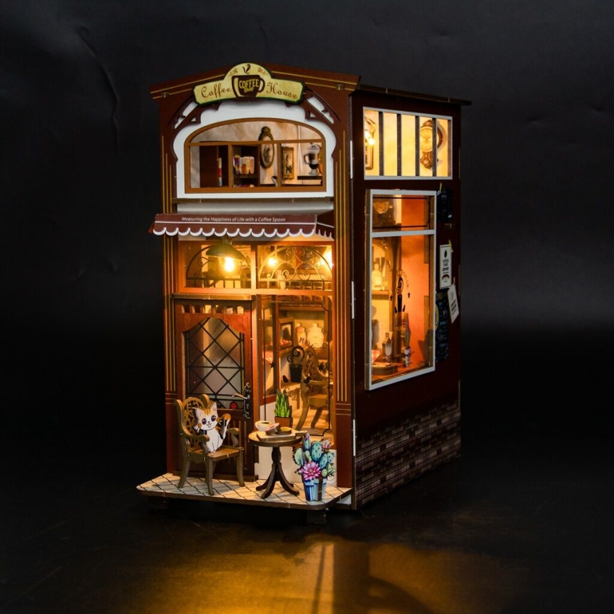 2Kids Toys - 3D dėlionė LED knygų laikiklis Kavinė 2xAAA