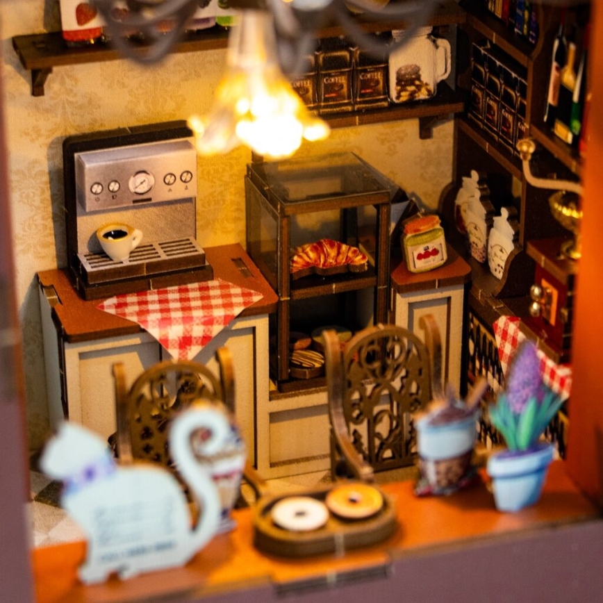 2Kids Toys - 3D dėlionė LED knygų laikiklis Kavinė 2xAAA