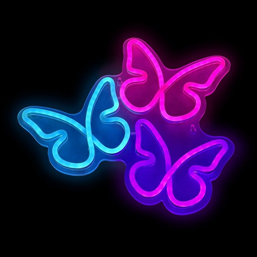 2Kids Toys - LED Neoninė sienų apdaila LED/5W/USB drugeliai