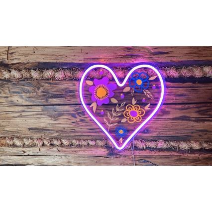 2Kids Toys - LED Neoninė sienų apdaila LED/5W/USB širdis