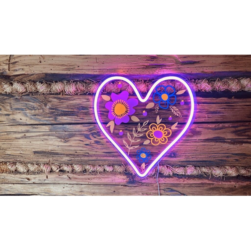 2Kids Toys - LED Neoninė sienų apdaila LED/5W/USB širdis