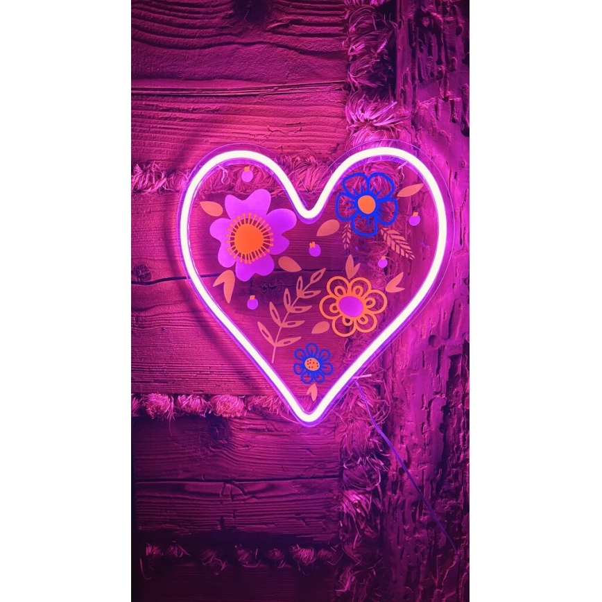 2Kids Toys - LED Neoninė sienų apdaila LED/5W/USB širdis