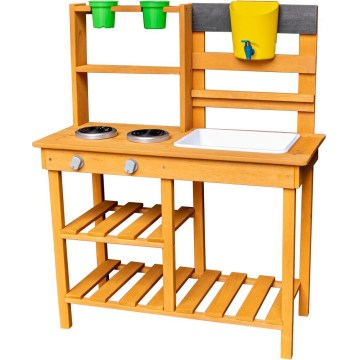 2Kids Toys - Medinė sodo virtuvėlė su kriaukle