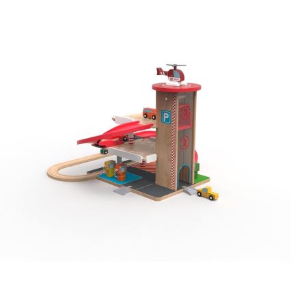 2Kids Toys - Medinis garažas su traukiniu