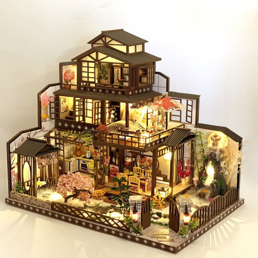 2Kids Toys - Miniatiūrinis namas Prabangi sakurų vila 2xAAA