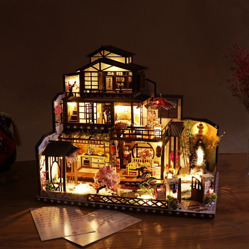 2Kids Toys - Miniatiūrinis namelis Prabangus sakurų vila 2xAAA