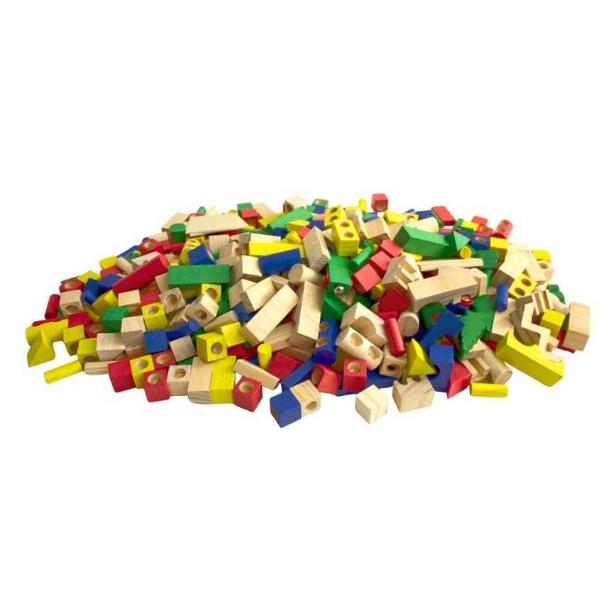 2Kids Toys - Spalvingos medinės kaladėlės, 500 vnt.