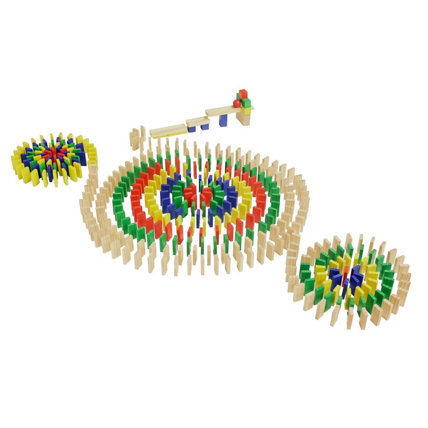 2Kids Toys - Spalvotas medinis domino, 800 vnt.