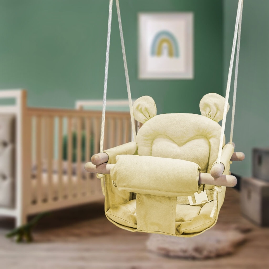 2Kids Toys - Vaikiškos tekstilinės sūpynės kreminė/bukas