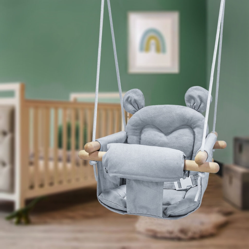 2Kids Toys - Vaikiškos tekstilinės sūpynės pilka/bukas