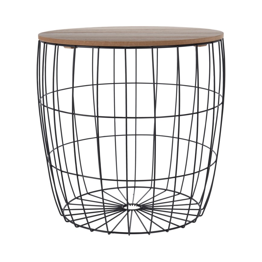 3 dalių BRISO kavos staliukų komplektas, skersmuo 31/38/42,5 cm, ruda/juoda