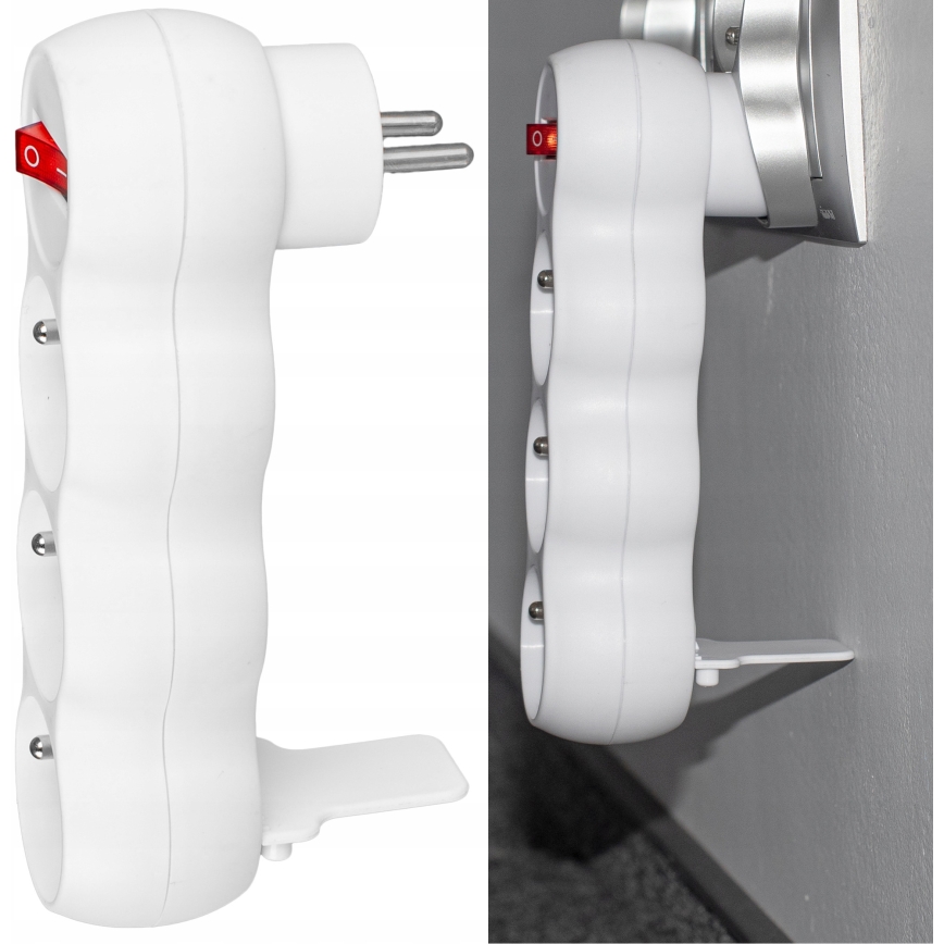 3 lizdų prailgintojas su jungikliu