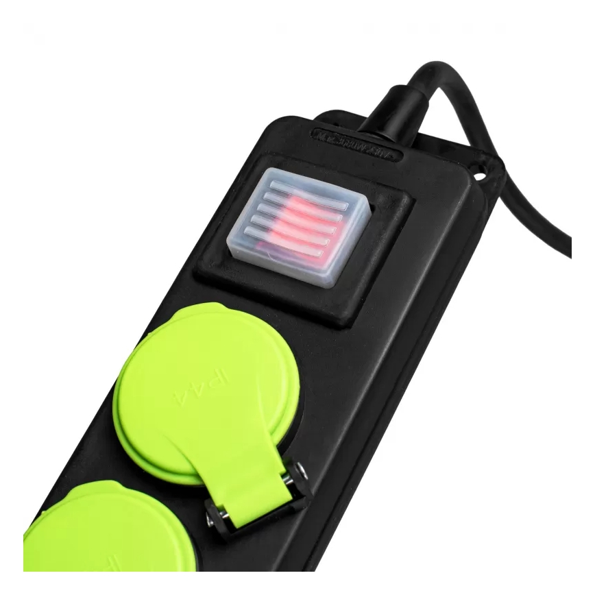 3 lizdų prailgintuvas su jungikliu, 5 m, IP44