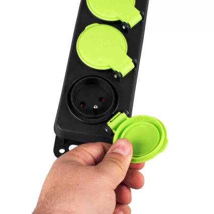 3 lizdų prailgintuvas su jungikliu, 5 m, IP44