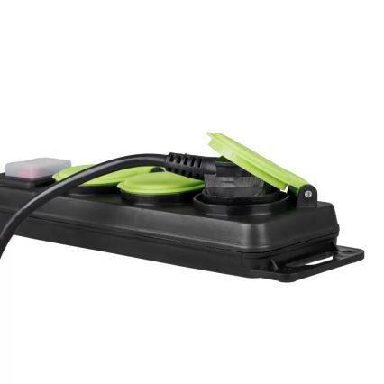 3 lizdų prailgintuvas su jungikliu, 5 m, IP44