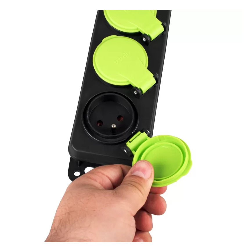 3 lizdų pratęsimo laidas su jungikliu 3 m IP44