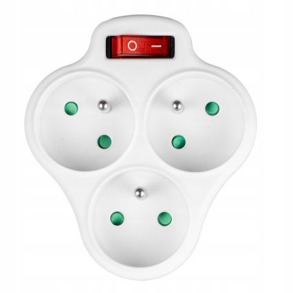 3 lizdų skirstytuvas su jungikliu