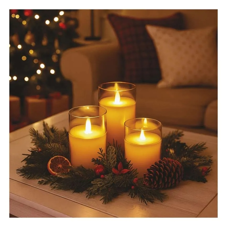 3x LED žvakių rinkinys, LED/6xAA