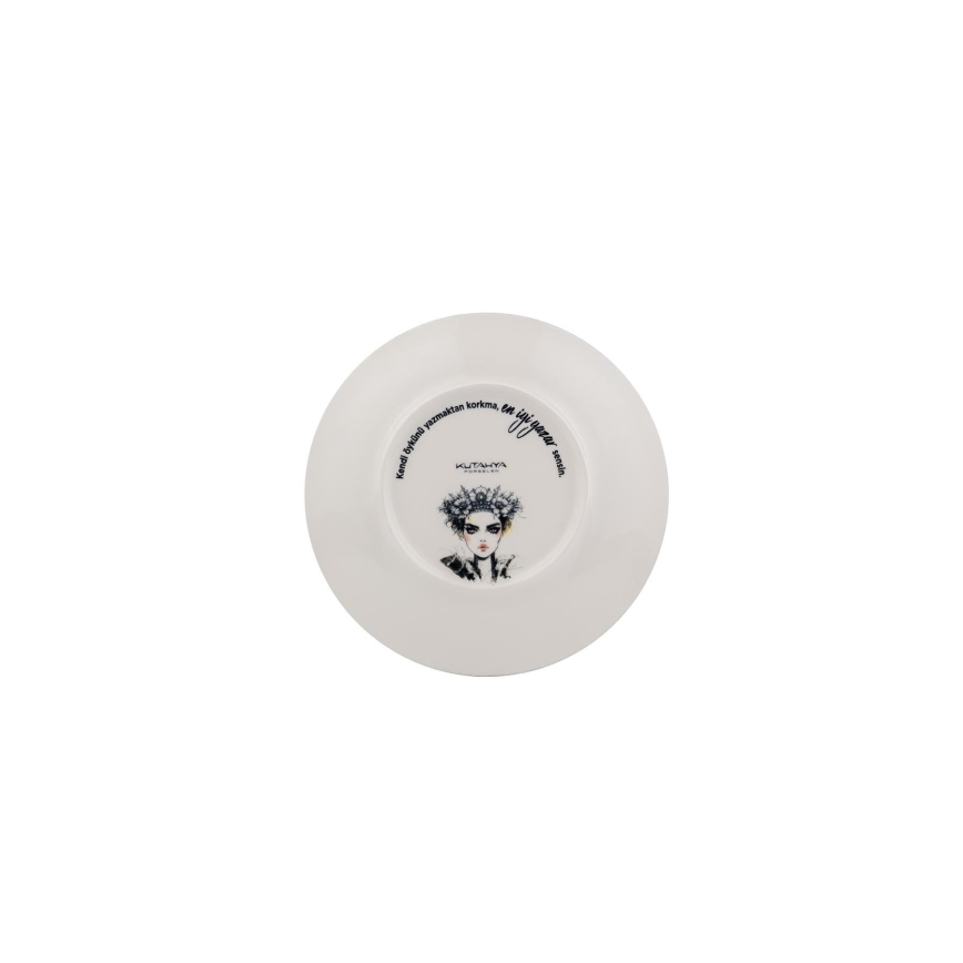 4 dalių stalo indų rinkinys juodas/baltas/porcelianas