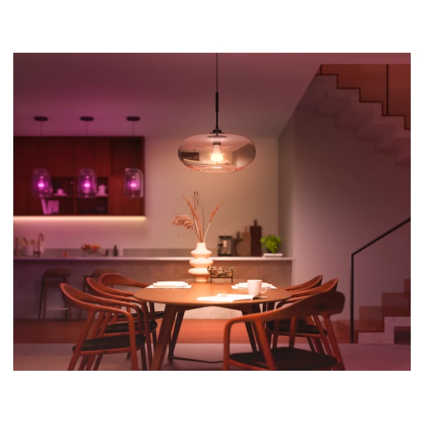 Komplektas 4 vnt. dimeriuojamų LED lempučių Philips Hue WHITE AND COLOR AMBIANCE E27/6W/230V 1000-20000K