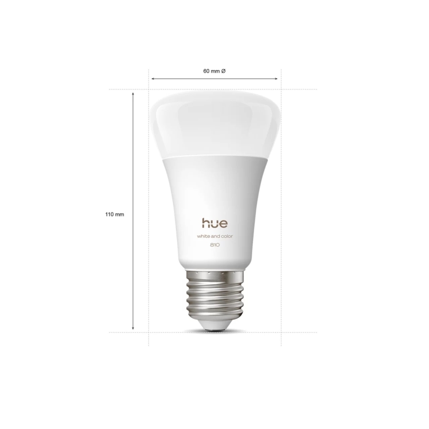 Komplektas 4 vnt. dimeriuojamų LED lempučių Philips Hue WHITE AND COLOR AMBIANCE E27/6W/230V 1000-20000K