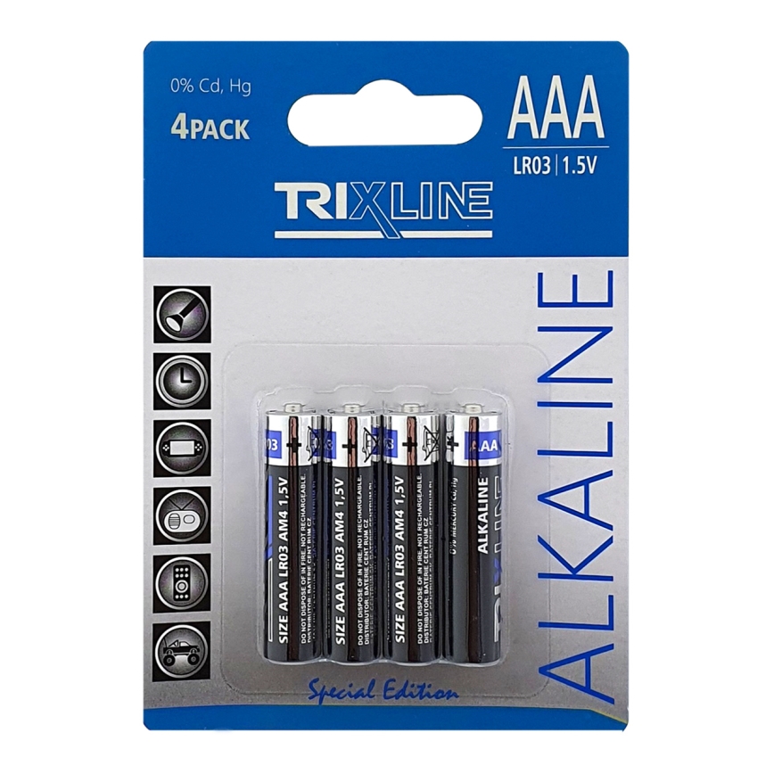 4 vnt. Šarminė baterija AAA 1,5V