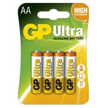 4 vnt šarminės baterijos  AA GP ULTRA 1,5V