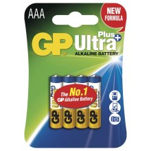 4 vnt šarminės baterijos  AAA GP ULTRA PLUS 1,5V