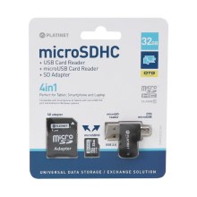 4in1 MicroSDHC 32GB + SD Adapteris+ MicroSD Kortelių skaitytuvas + OTG Adapteris