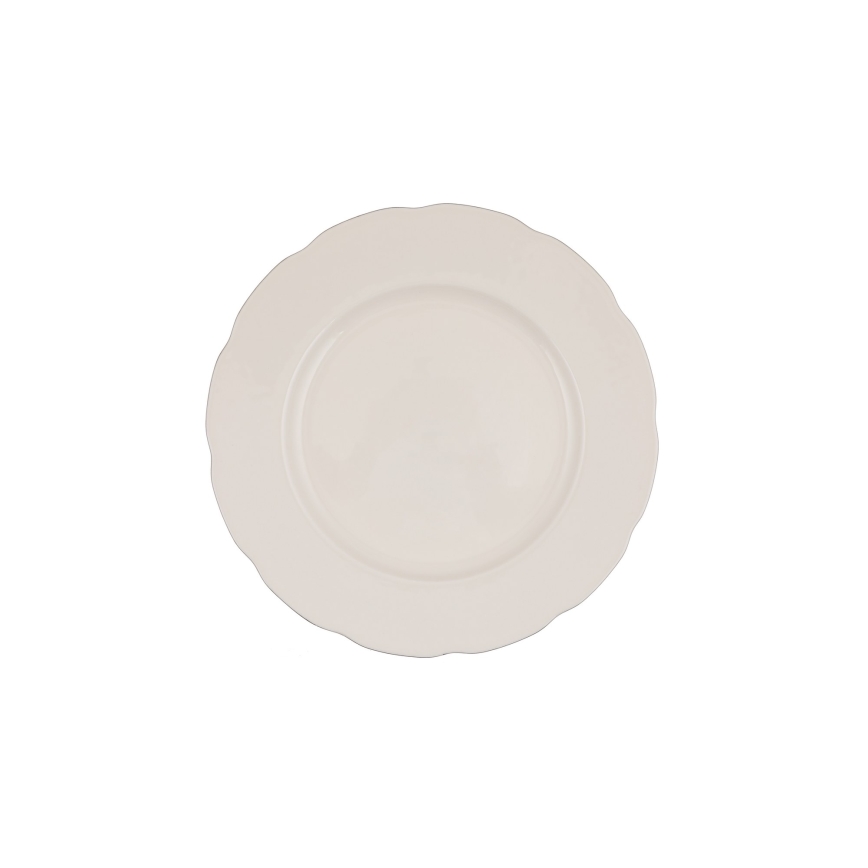 54 dalių porceliano indų rinkinys, balta/sidabrinė/dramblio kaulo