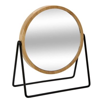 5five - Apvalus bambuko kosmetinis veidrodėlis SWING 20,5x17,5 cm