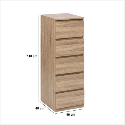 5five - Komoda HEIM 40x118x48 cm ruda