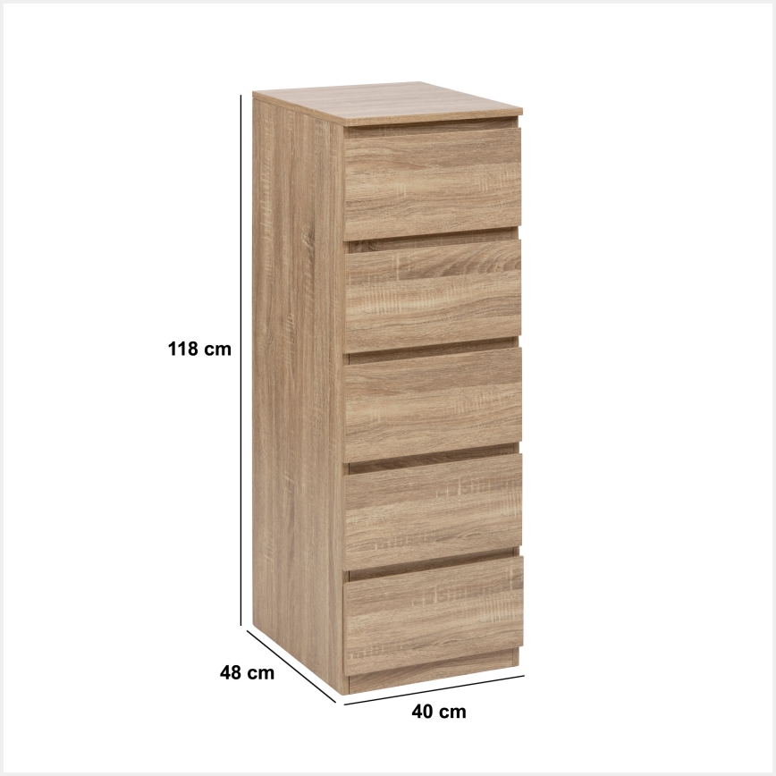5five - Komoda HEIM 40x118x48 cm ruda