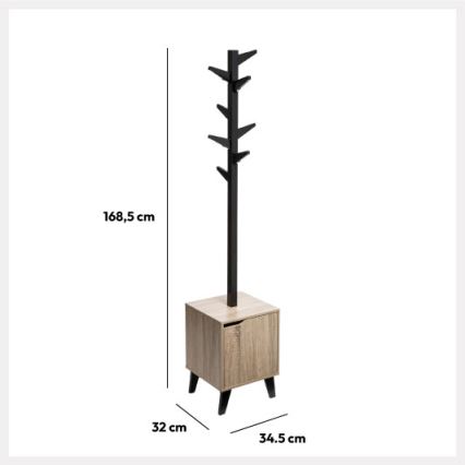 5five - Pastatoma drabužių kabyklė RAME 169x35 cm juoda/ruda