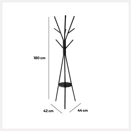 5five - Pastatomas drabužių stovas TASO 180x44 cm juodas