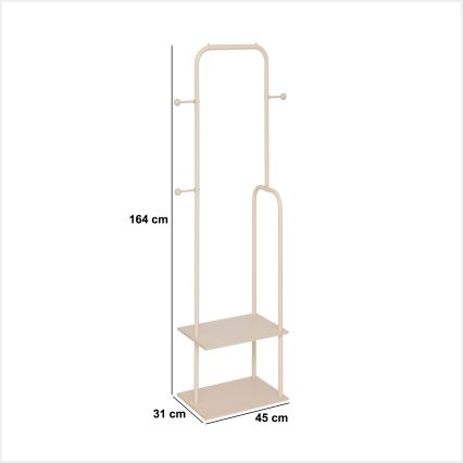 5five - Pastatomas rūbų stovas LENTY 164x45 cm, kreminės spalvos